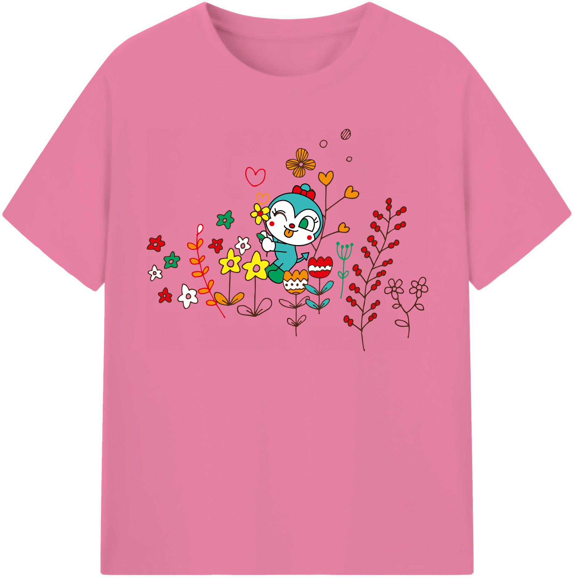 （画像用） アンパンマン Anpanman 綿100％半袖Tシャツ（フロントプリント）